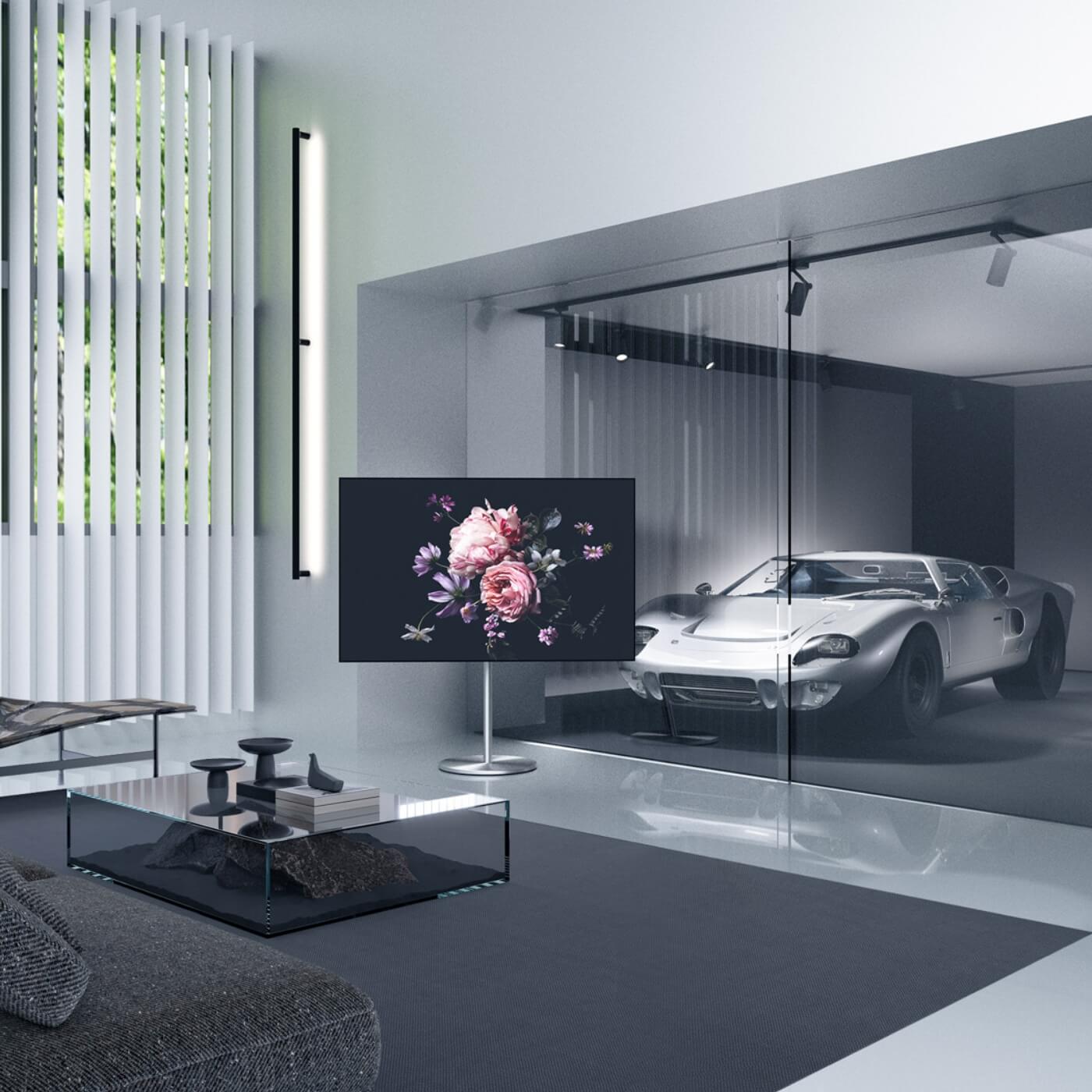 ウォールインテリア テレビスタンド A2STAINLESS　キャスターベース