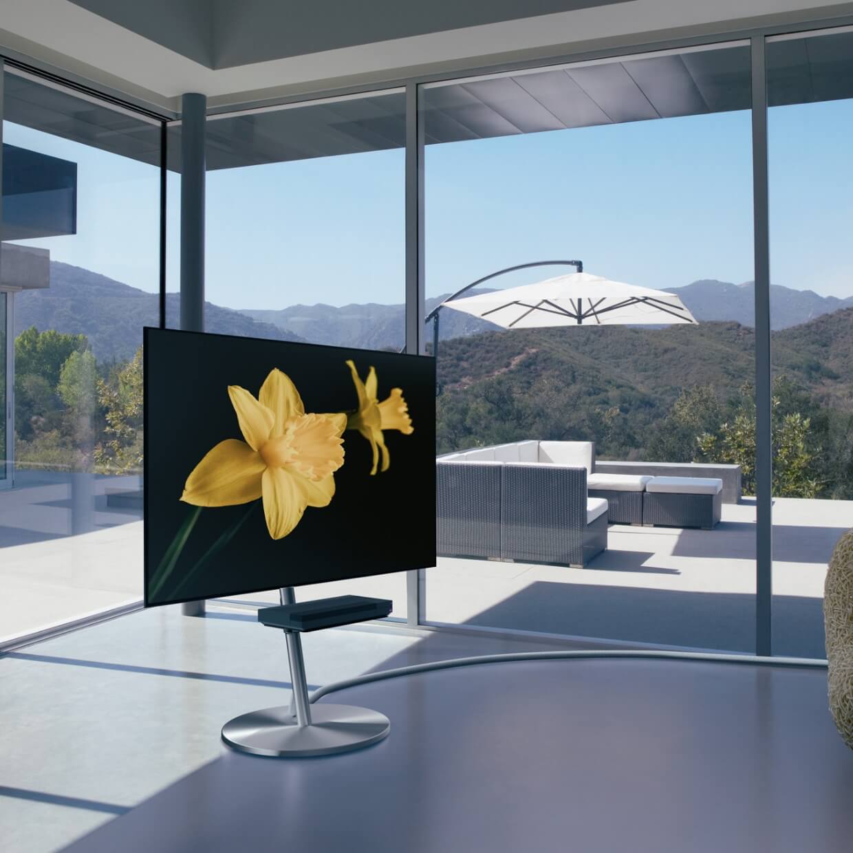 ウォールインテリア テレビスタンド A2STAINLESS　キャスターベース