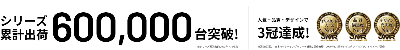 600,000台突破 3冠達成