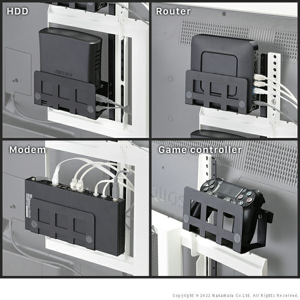 Vシリーズ/PRO/A2/テレビ台用スタンド対応マルチデバイスホルダー(ラック4点+取付金具)