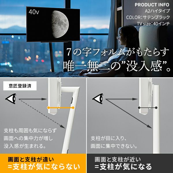 WALL SEVENSTAND A2
  LOW TYPE 自立タイプ(24～55インチ対応)