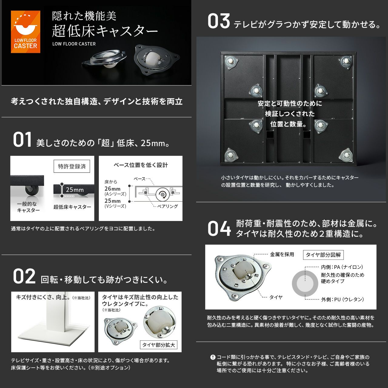 WALL INTERIOR TVSTAND V2 CASTER HIGH TYPE | EQUALS（イコールズ）