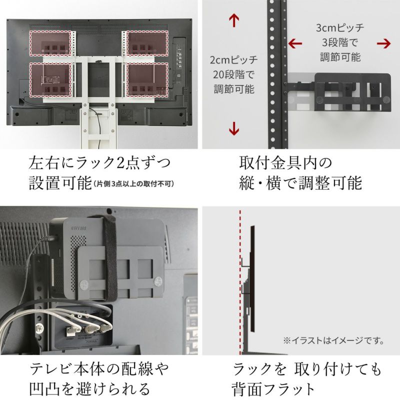 V2（HIGH TYPE）＋マルチデバイス＋電源タップセット（壁寄せ